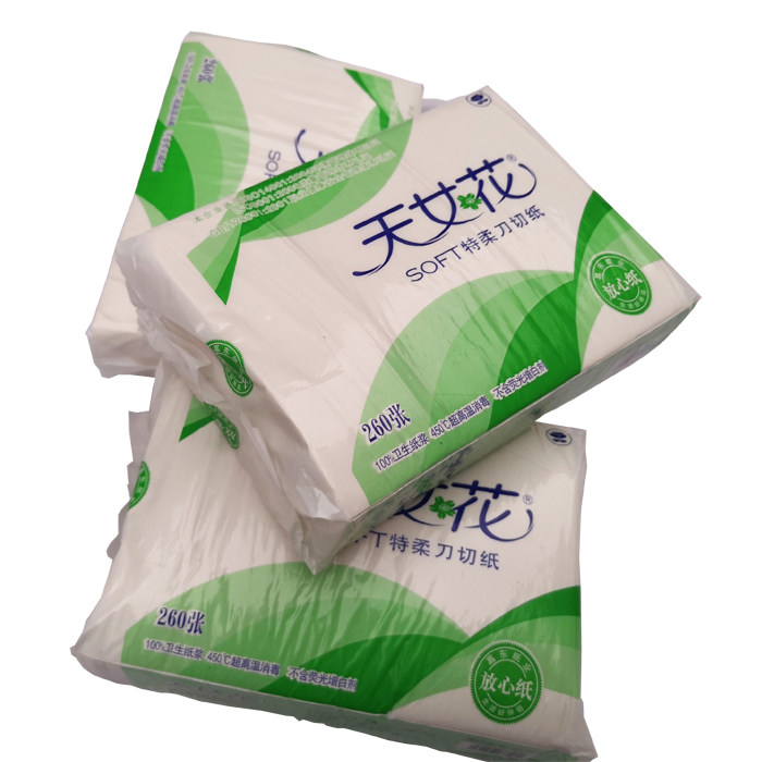 天女花260厕纸宠物用纸刀切平板卫生纸汽车维修工厂擦油去污手纸