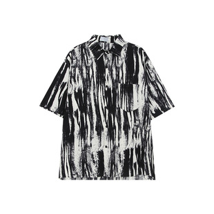 古着感格子衬衫男2026年新款大码休闲日系港味复古短袖衬衣夏季