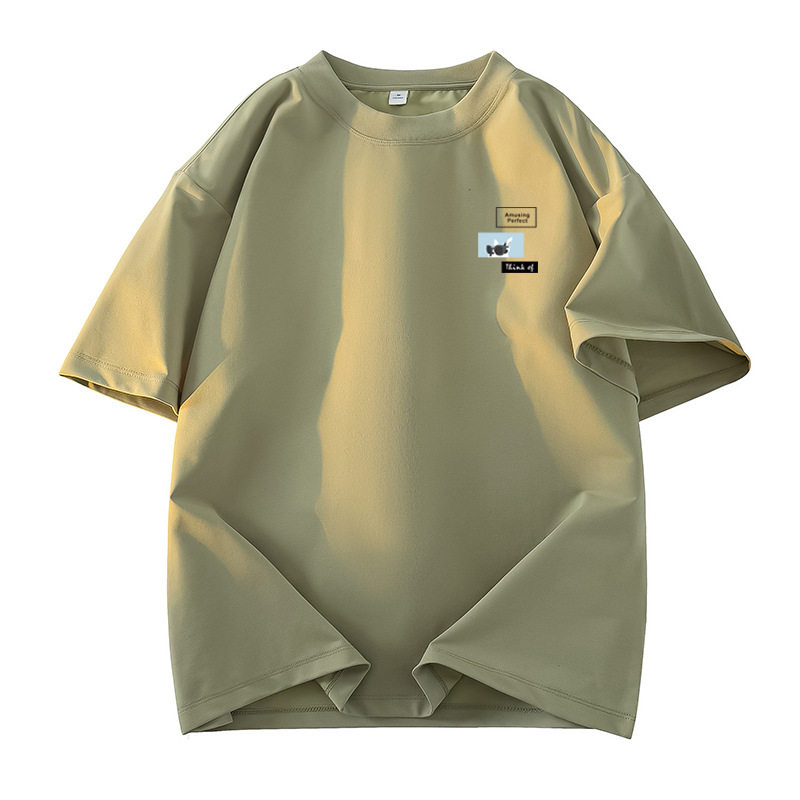 夏季极简风重磅纯棉黑色短袖T恤男款美式高街宽松潮牌情侣装上衣