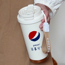 保温杯女士高颜值2025新款不锈钢咖啡杯水杯吸管双饮口保温杯子
