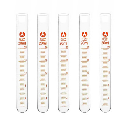 刻度试管5ml10ml15ml20ml25ml50ml玻璃试管带刻度圆底试管 包邮