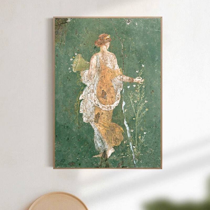庞贝古城 复古小众花神芙罗拉壁画人物挂画客厅卧室装饰画餐边柜
