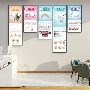 口腔诊所墙面装饰画牙齿矫正宣传海报挂画牙科门诊种植牙美白壁画