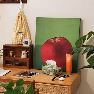 小众波普艺术chic风格撞色水果红色苹果柠檬软装设计工作室装饰画