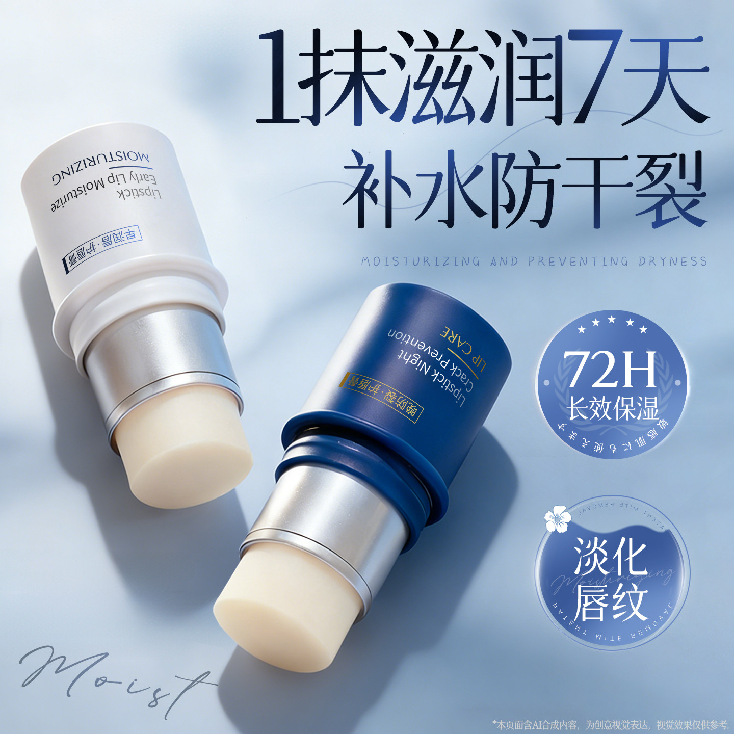 润唇膏女保湿滋润补水防干裂去死皮淡化唇纹哑光官方旗舰店正品男