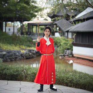 唐制圆领袍唐风鲜艳汉服男复原款 一整套霸气武侠风书生公子宋 古装