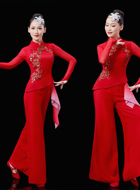胶州秧歌服演出服女中国风九儿映山红古典舞蹈服装飘逸广场舞套装