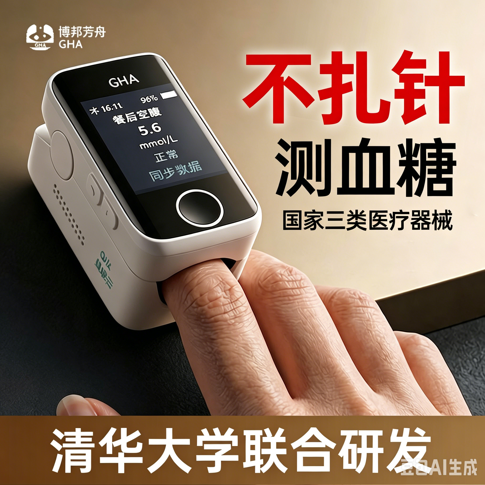 博邦芳舟无创血糖测试仪家用免扎针不用扎手指测血糖仪器官方正品