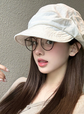 日系轻薄透气八角帽子女