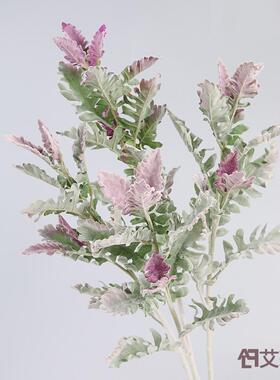 植绒银叶菊仿真绒叶子