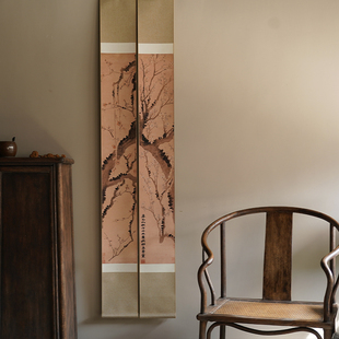 是名一鹿 ｜ 梅花图联复古装饰画中式禅意金农挂画茶室空间卷轴