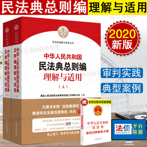 民法典2020年版 中华人民共和国民法典总则编理解与适用 上下册 人民法院出版社 民法典理解与适用 中国民法典解读法律书籍