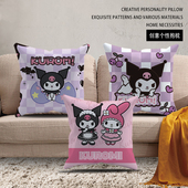 二次元 沙发抱枕帆布方抱枕汽车抱枕靠背 卡通抱枕靠垫可爱网红爆款
