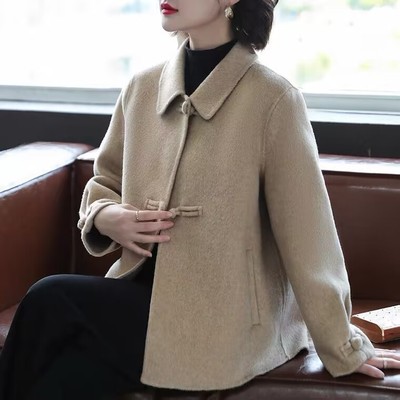中老年女装秋装新款羊毛呢外套