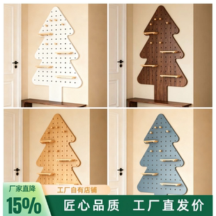 实木洞洞板卡通造型定制墙上置物架入户玄关收纳展示架门后挂板