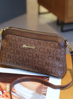 香港专柜女款包包2025年新款洋气高级老花信封包女斜挎小包夹子包