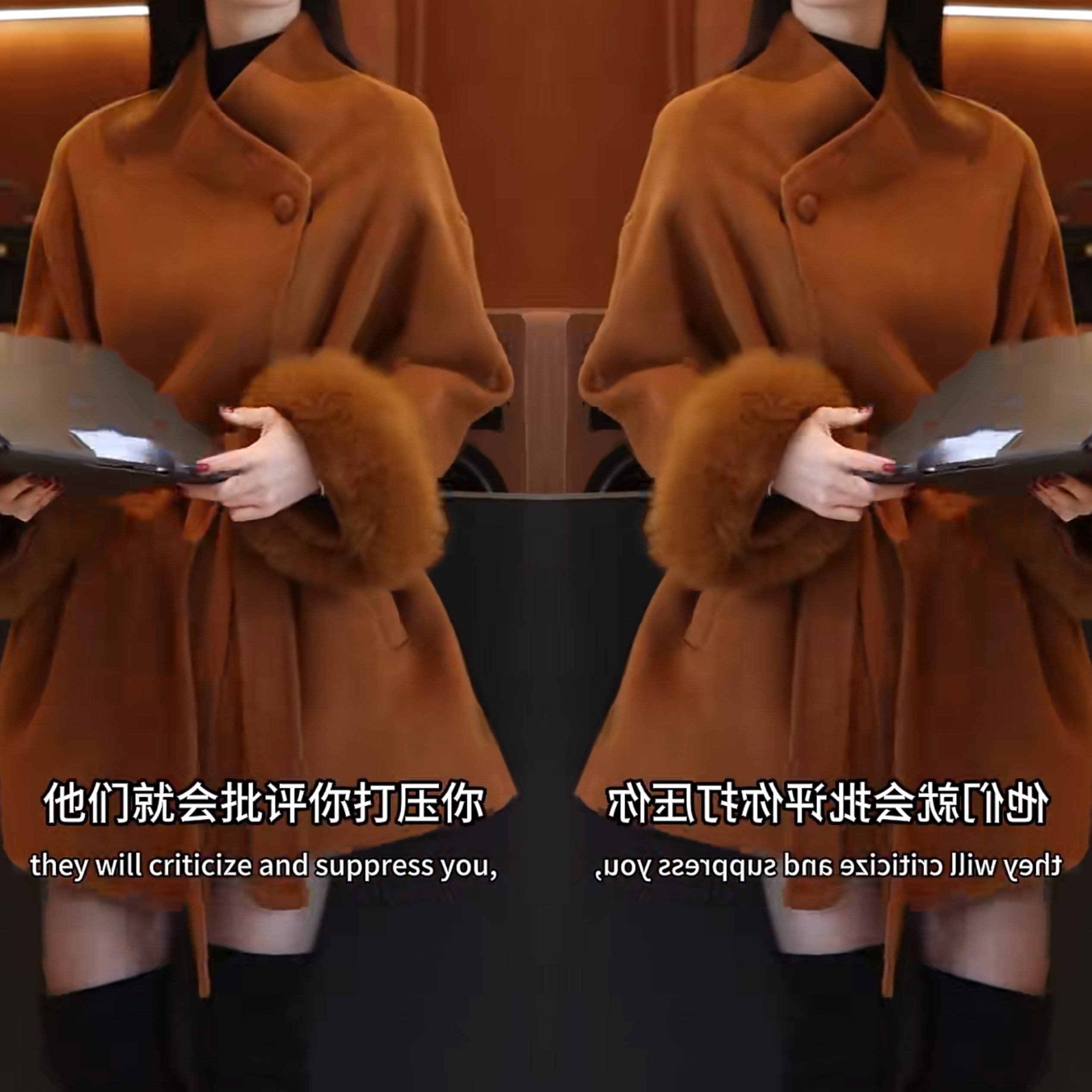 抖音炸街爆款洋气时髦气质轻熟风纯色收腰毛呢毛毛袖百搭大衣外套,女装/女士精品,上衣,淘宝优惠券,粉丝福利购,淘宝优惠卷