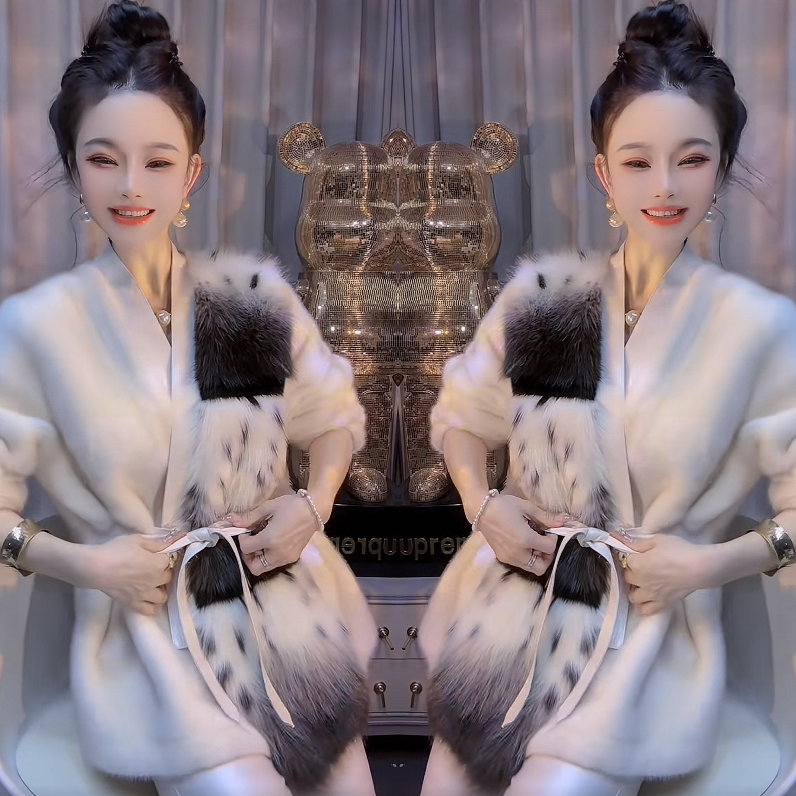 长袖百搭收腰毛毛设计感外套潮
