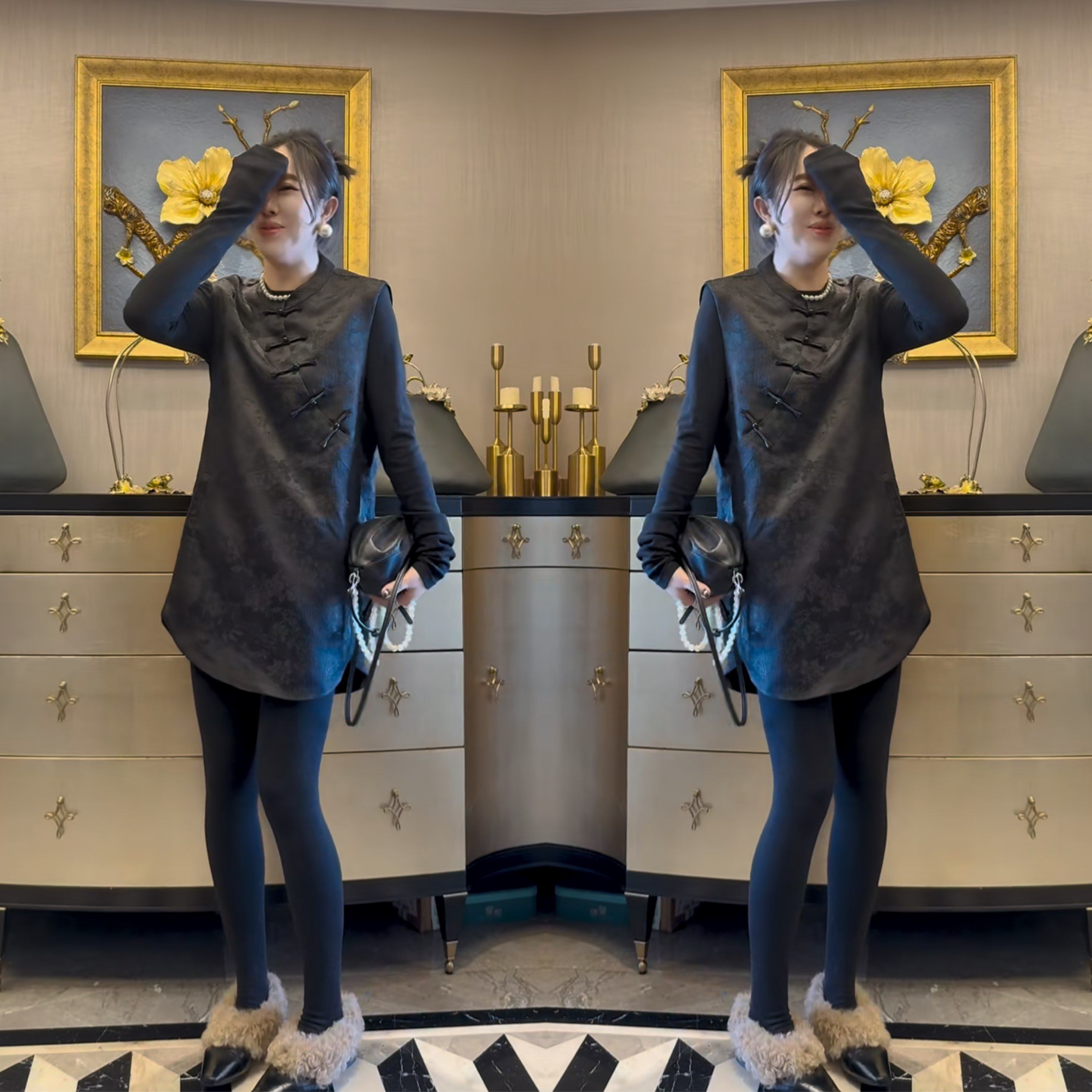 网红爆款冬季新款新中式复古优雅贵气提花无袖中长款显瘦盘扣马甲,女装/女士精品,民族服装/舞台装,淘宝优惠券,粉丝福利购,淘宝优惠卷