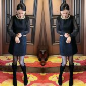 轻熟风小香风高级感气质时尚 早春新款 精致拼接设计优雅遮肉连衣裙