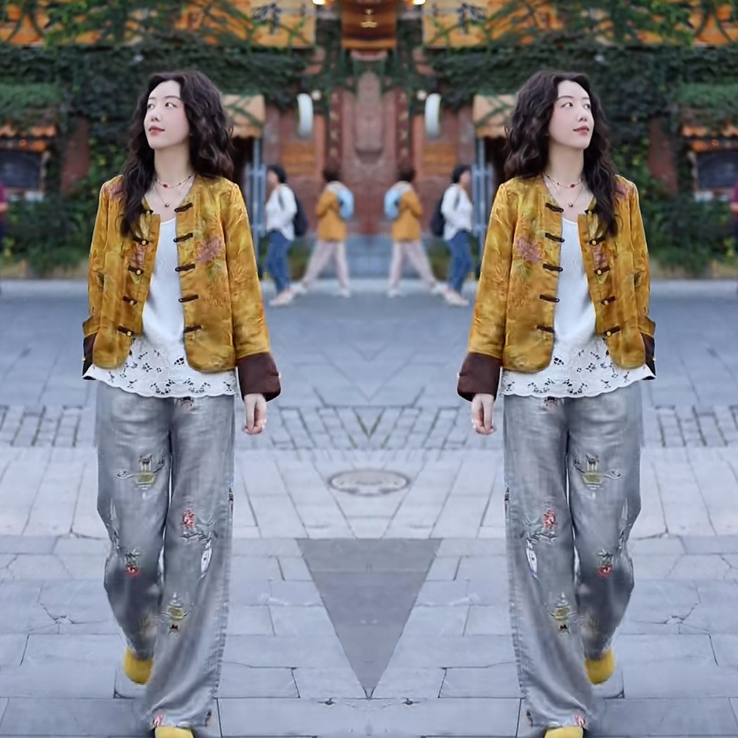 网红爆款冬季新款洋气减龄新中式复古优雅提花盘扣外套搭配裤子潮,女装/女士精品,上衣,淘宝优惠券,粉丝福利购,淘宝优惠卷