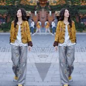 复古优雅提花盘扣外套搭配裤 网红爆款 洋气减龄新中式 新款 子潮 冬季