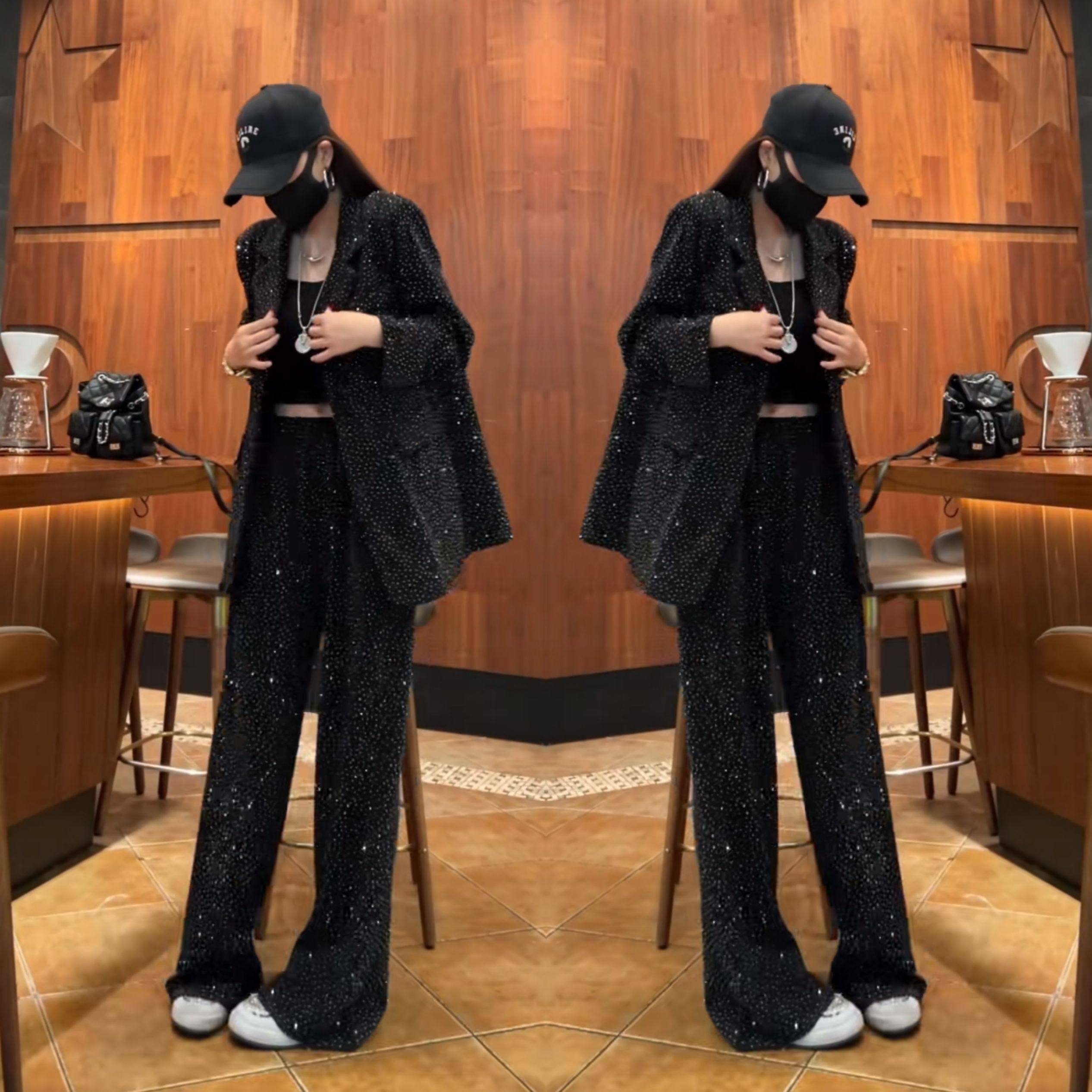 轻奢网红爆款女神范高级感春季新款重工亮片西服两件套外套阔腿裤,女装/女士精品,时尚套装,淘宝优惠券,粉丝福利购,淘宝优惠卷