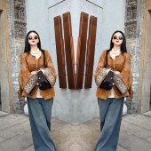 欧货炸街爆款 子 复古国风优雅大气减龄提花贵气盘扣外套搭配高腰裤