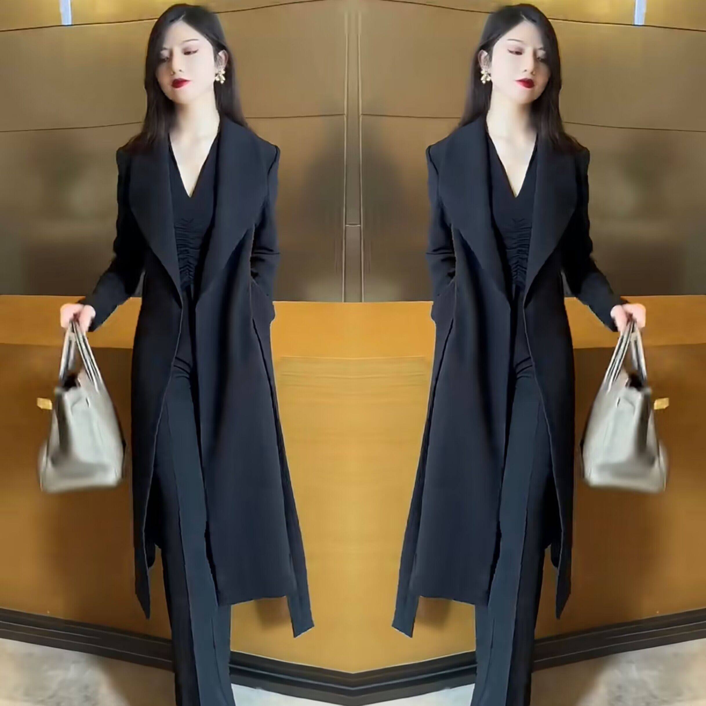 赫本风网红爆款女装2023年冬季新款洋气时尚纯色过膝净版风衣外套,女装/女士精品,风衣,淘宝优惠券,粉丝福利购,淘宝优惠卷