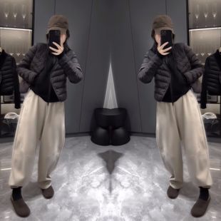 高腰休闲卫裤 棉服外套小衫 减龄时髦洋气女士短款 抖音网红秋冬爆款