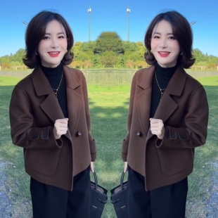 气质时尚 领短款 减龄时尚 西装 女士毛呢外套 秋冬净版 欧洲站网红爆款