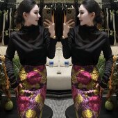 裙长袖 洋气减龄时髦套装 上衣印花半身裙 新款 轻奢御姐范高级感秋季