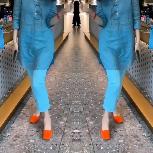 网红同款复古风中长款上衣阔腿裤