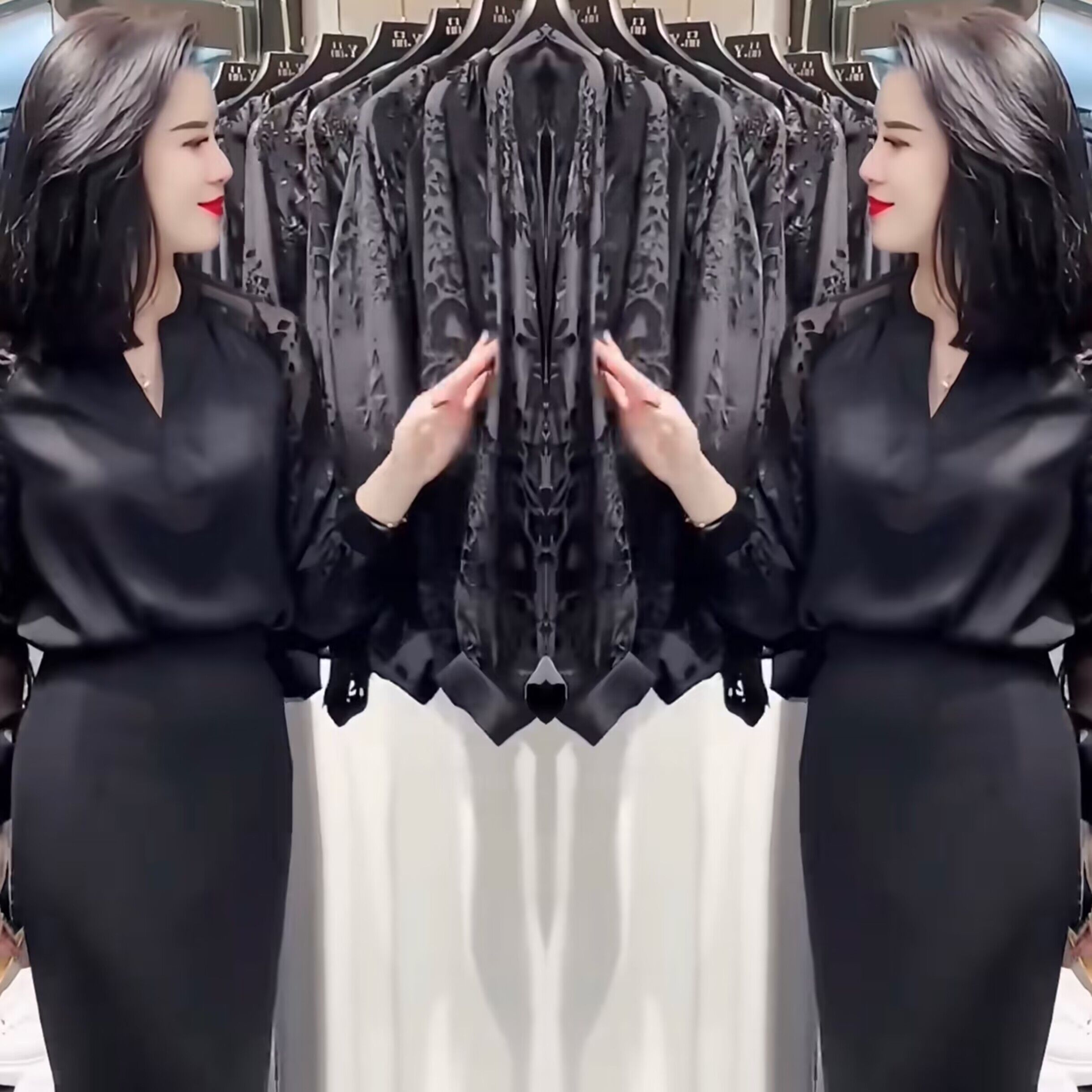 欧洲站爆款女装2024年早春季新款高端气质时尚长袖打底衫高腰裙子,女装/女士精品,T恤,淘宝优惠券,粉丝福利购,淘宝优惠卷