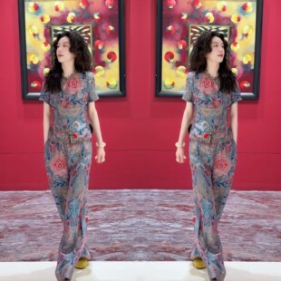 欧货女装时髦夏季新款复古国风优雅印花短袖两件套上衣搭配阔腿裤