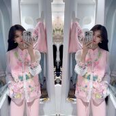 新款 气质时尚 宽松中式 网红爆款 打底衫 2023年夏季 刺绣马夹长袖 女装