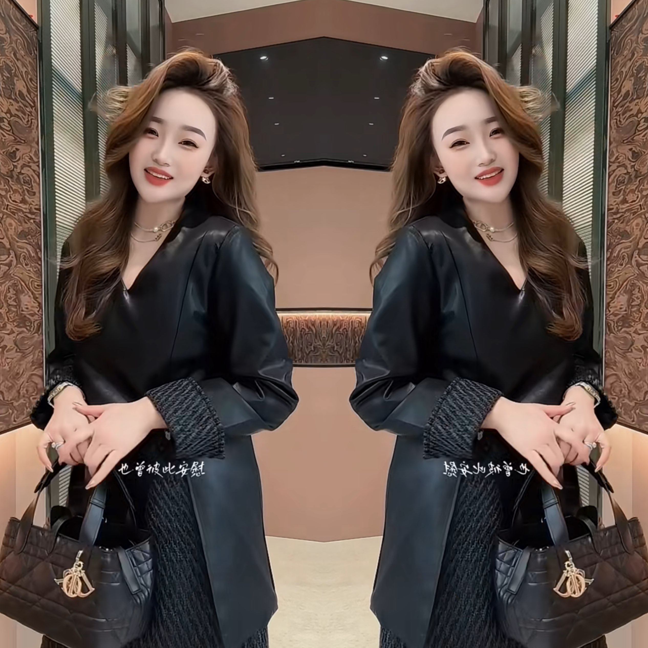 抖音网红炸街爆款气质时髦洋气韩版简约宽松开叉皮衣上衣搭配短裙,女装/女士精品,上衣,淘宝优惠券,粉丝福利购,淘宝优惠卷