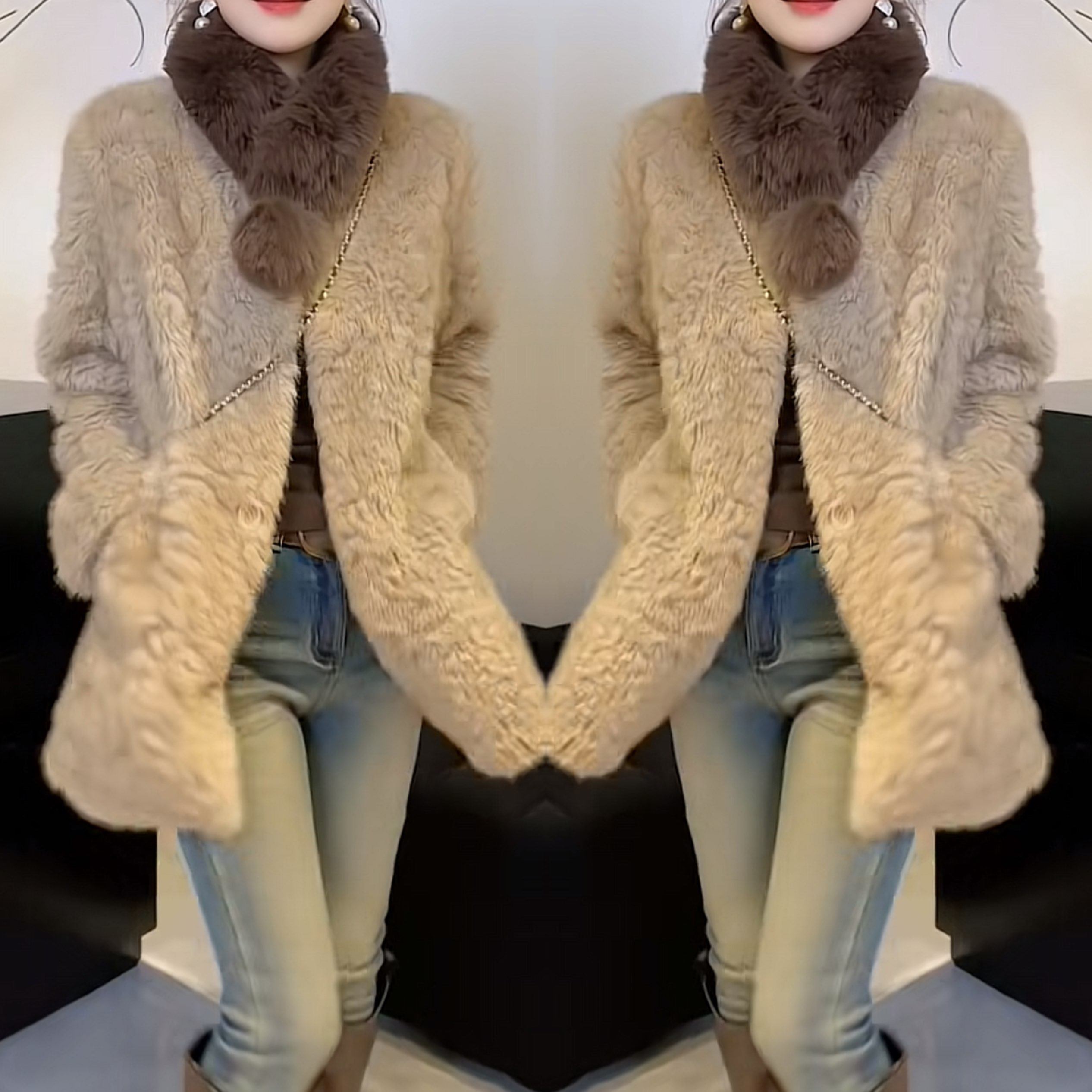 网红爆款高级感洋气韩版轻奢气质时髦洋气女神范宽松毛毛设计外套,女装/女士精品,上衣,淘宝优惠券,粉丝福利购,淘宝优惠卷