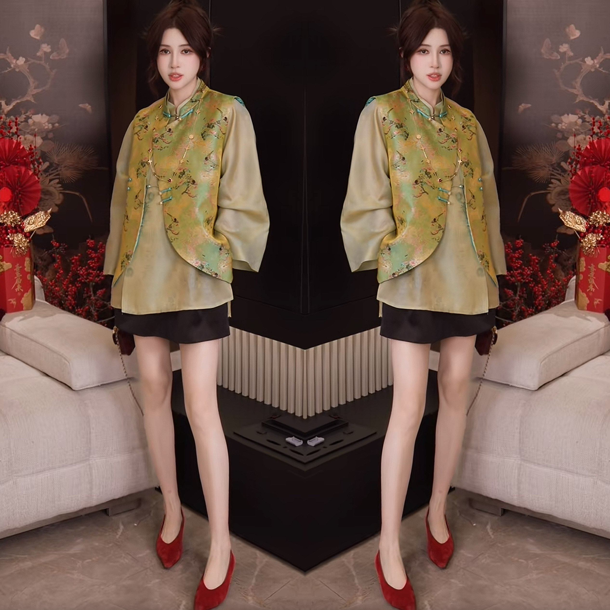 网红炸街爆款复古新中式洋气贵气时髦早春新款提花马甲搭配衬衫潮,女装/女士精品,上衣,淘宝优惠券,粉丝福利购,淘宝优惠卷