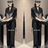 春季 气质爆款 拼色显瘦短款 西装 欧货女装 外套阔腿裤 高级感时髦韩版