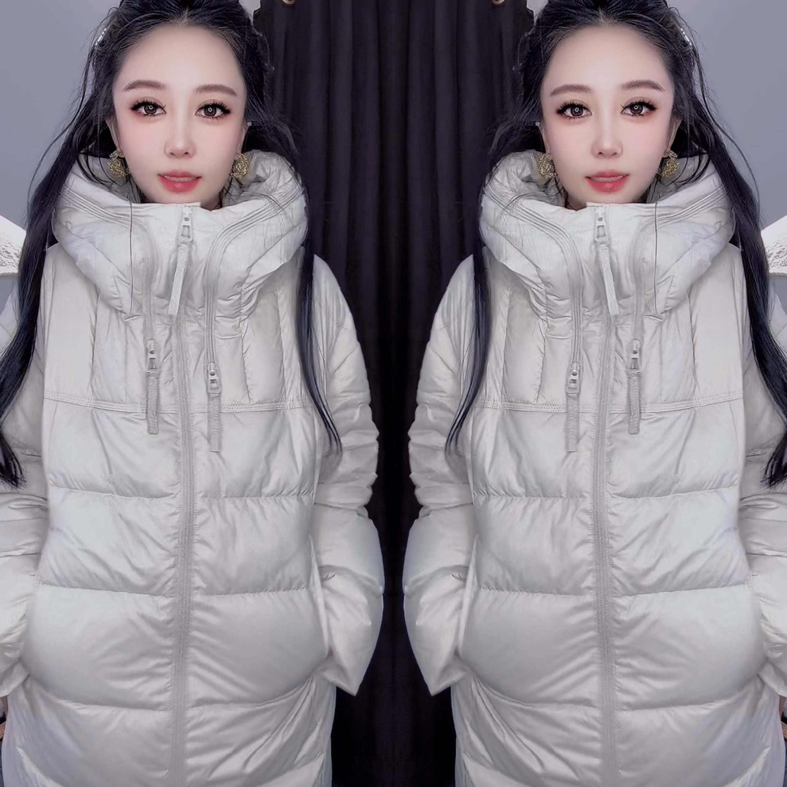 时髦连帽百搭拉链女士棉服外套潮