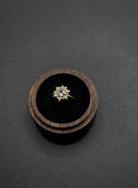 Vintage古著金色向日葵戒指小众设计精致百搭高级感戒指R120457