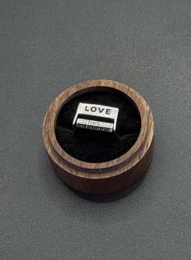 New Vintage 古著 简约银色字母LOVE戒指文艺气质戒指P122751