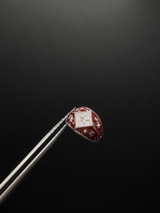 Vintage古着设计感古早风独特小众戒指复古红色戒指F50303