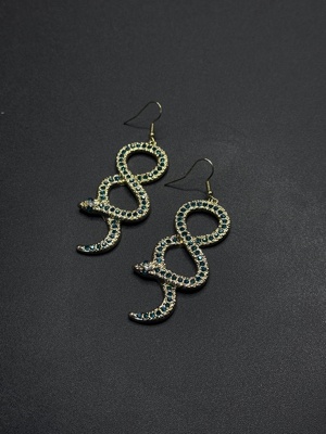 新款时尚百搭蛇形耳环女小众设计感高级轻奢耳钉耳饰P13054