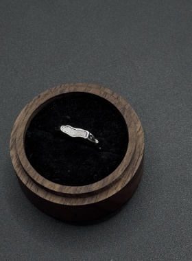 小众设计冷淡风戒指女潮简约个性指纹素圈情侣戒食指环P10552