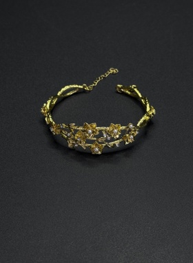 新中式手链气质复古精致个性时尚开口手镯复古宫廷风ins风R30504