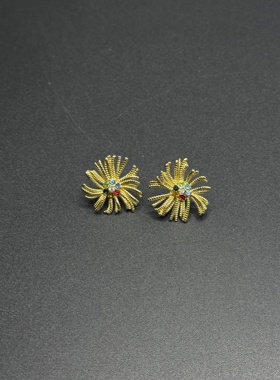 跨境耳钉女轻奢高级感复古小众气质不掉色耳环百搭耳饰R72355