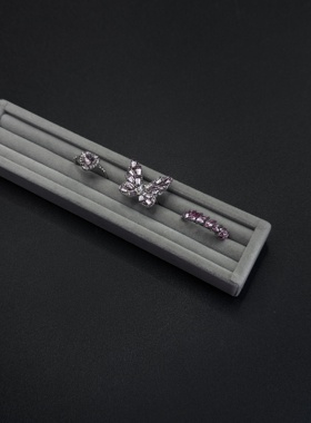 爱心锆石排钻戒指 欧美INS风嘻哈潮流时尚女士指环小众R30411