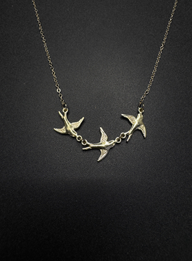 Vintage古着设计感古早风独特小众项链F60758